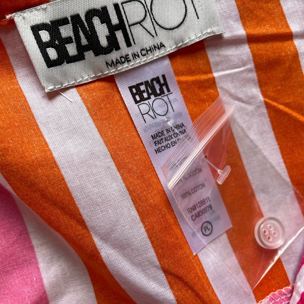 Beach Riot Alexa Stripe Long Sleeve Cover Up Womens Size Large Vacation Beach - Picture 4 of 5